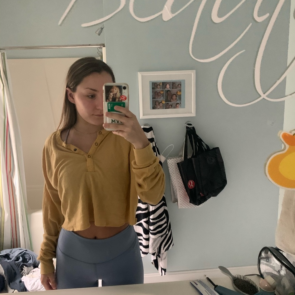 Yellow crop long sleeve